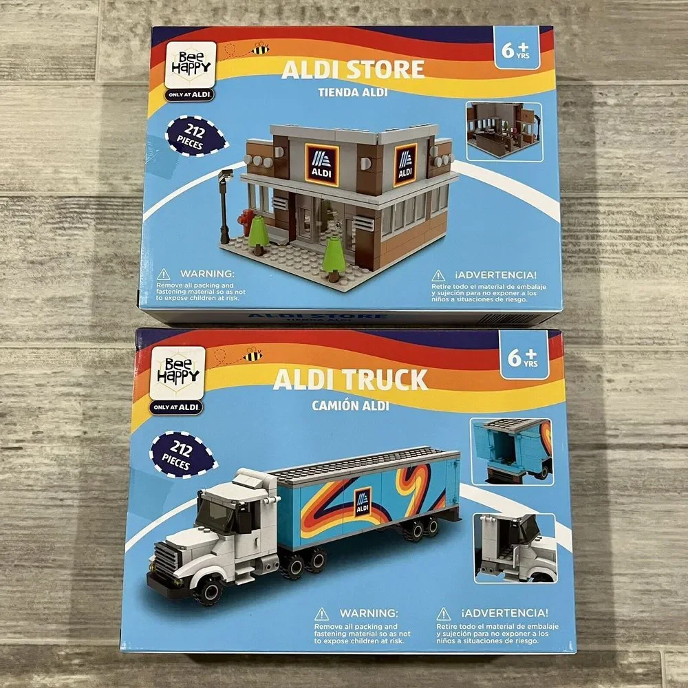 Bee Happy Aldi Truck and Aldi Store Brick Building Sets Lot‎